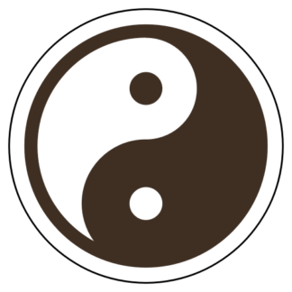 Yin Yang Sticker (Brown)